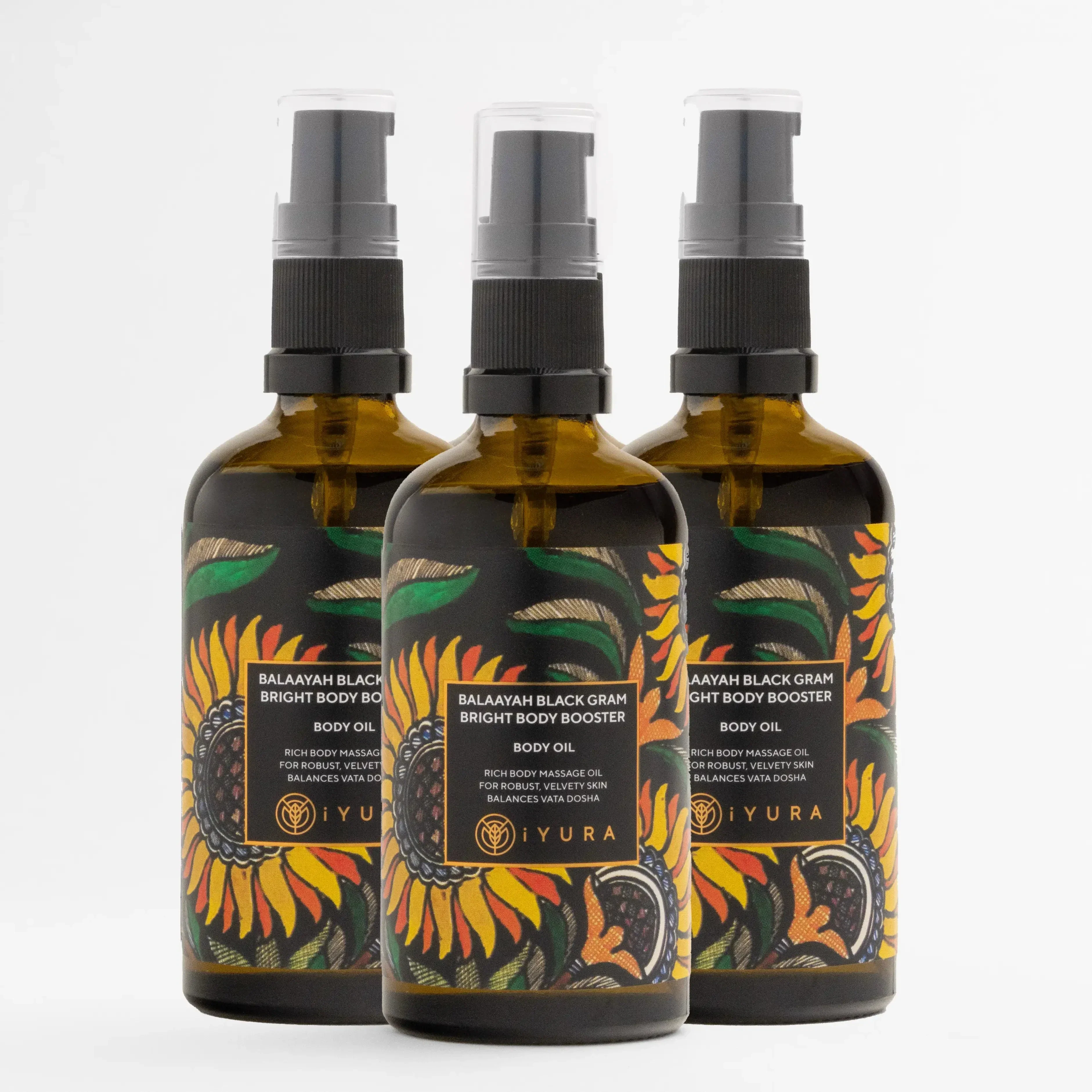 Balaayah Black Gram Bright Body Booster - Bestselling Firming Body Oil for Mature, Aging Skin - Pack of 3