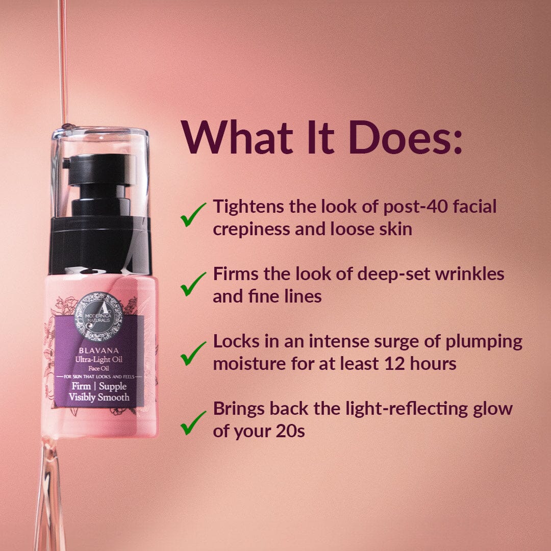 Blavana Ultra-Light Face Oil - To Moisturize, Soften, Firm Dry, Aging, Crepey Skin - Revolutionary Formula with Black Gram – Best Face Oil for Firm, Supple and Smooth Looking Skin - Image 5