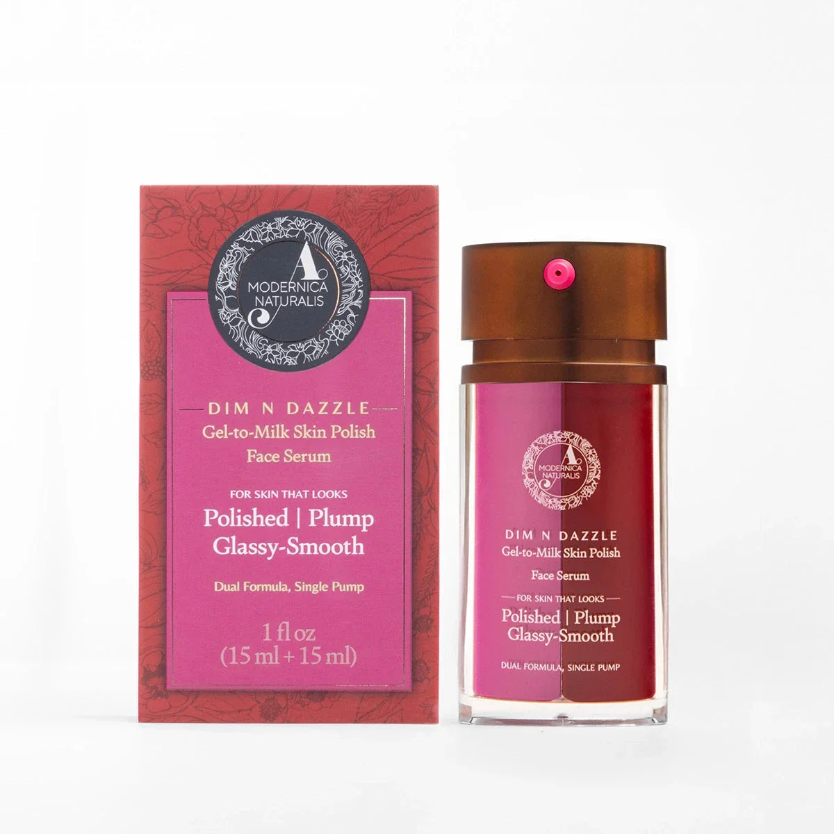 Dim N Dazzle Gel-to-Milk Skin Polish Face Serum: Even-tones & Plumps for Glassy, Polished looking skin – Enriched with Banafsha and Western Dock Plant – Best Double Serum for Polished, Plumped, Glassy-Smooth Skin - Image 2