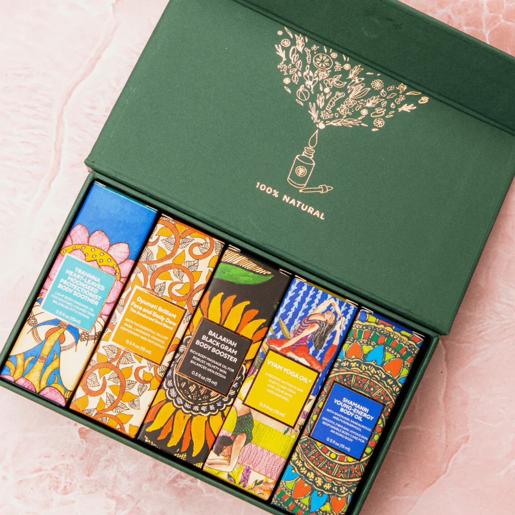 Mini Body Oil Kit - 5 Ayurvedic Body Oil Minis - Image 3