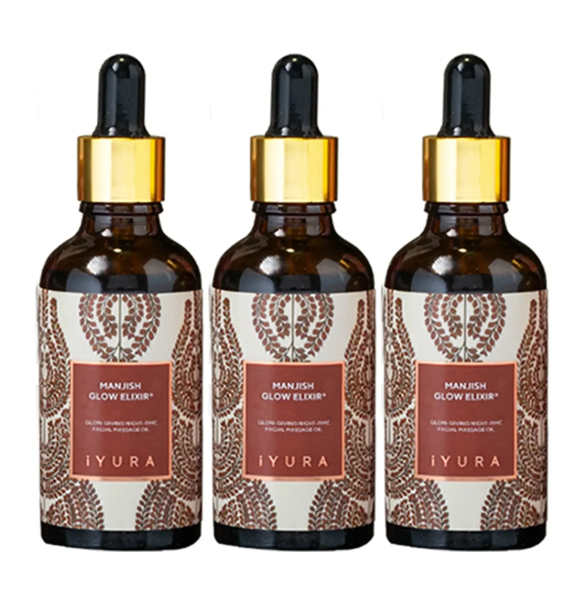 Manjish Glow Elixir - iYURA's Night Face Oil - To Get Natural, Long-Lasting Glow - Pack of 3