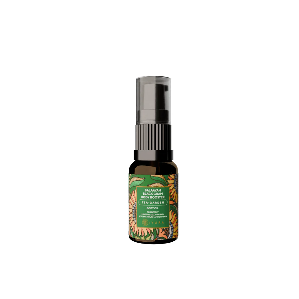 Balaayah Black Gram Body Booster - Tea-Garden Blend with Grapefruit, Tea Leaf Extract, & Neroli - For Saggy, Dry, Aging Skin - 15ML